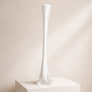 Minimalist MCM 20” White Eiffel Tower Vase Unmarked